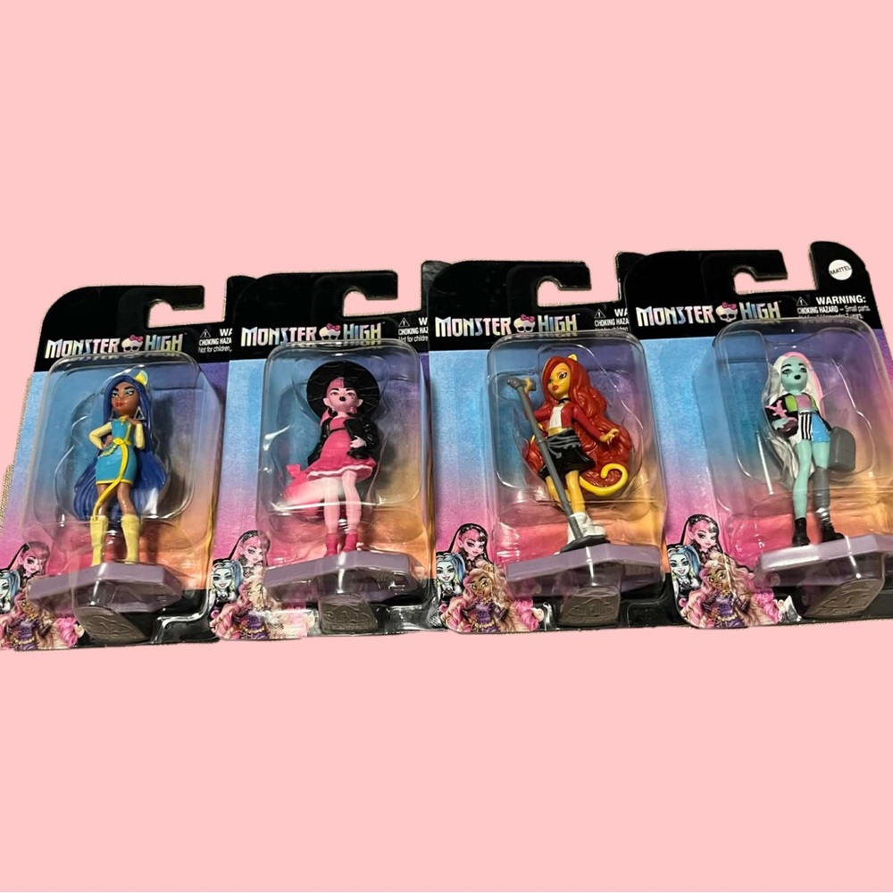 Monster High G3 Mini Figures Set: Cleo, Draculaura, Toralei, Frankie ⚡ NIB